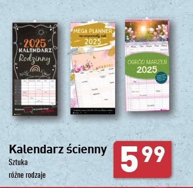 Kalendarz ścienny 2025 promocja