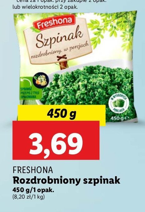 Szpinak rozdrobniony Freshona promocja