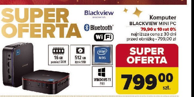 Komputer mini pc 512gb BLACKVIEW promocja w Carrefour