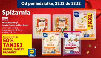 Pierogi z tuszką chłodzone Chef Select (różne rodzaje) promocja w Lidl