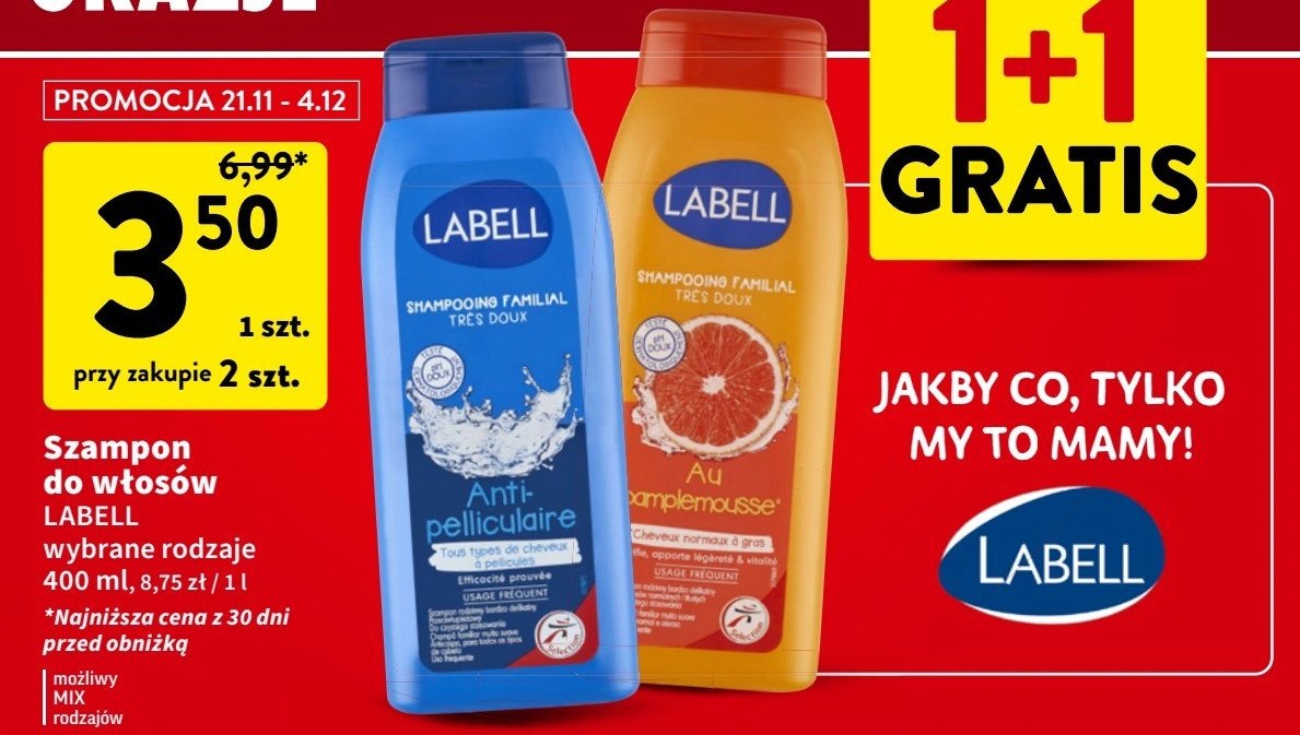 Szampon do włosów przeciwłupiezowy Labell promocja