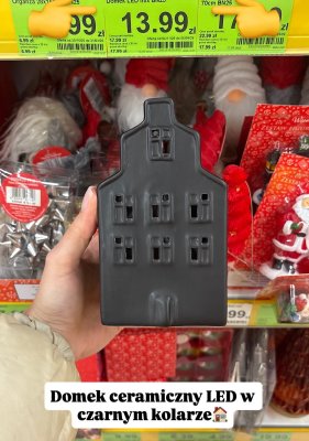 Domek ceramiczny LED czarny promocja w Dino