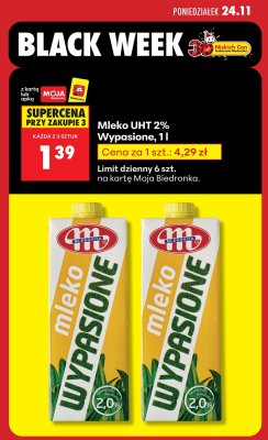 Mleko UHT 2% Wypasione 1 L promocja w Biedronka
