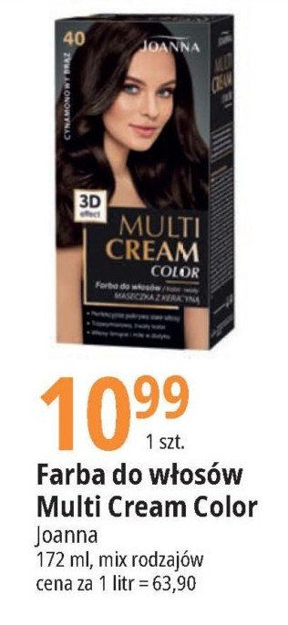 Farba do włosów 40 cynamonowy brąz Joanna multi cream color promocja