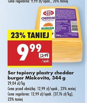 Ser cheddar Mlekovita promocja w Biedronka