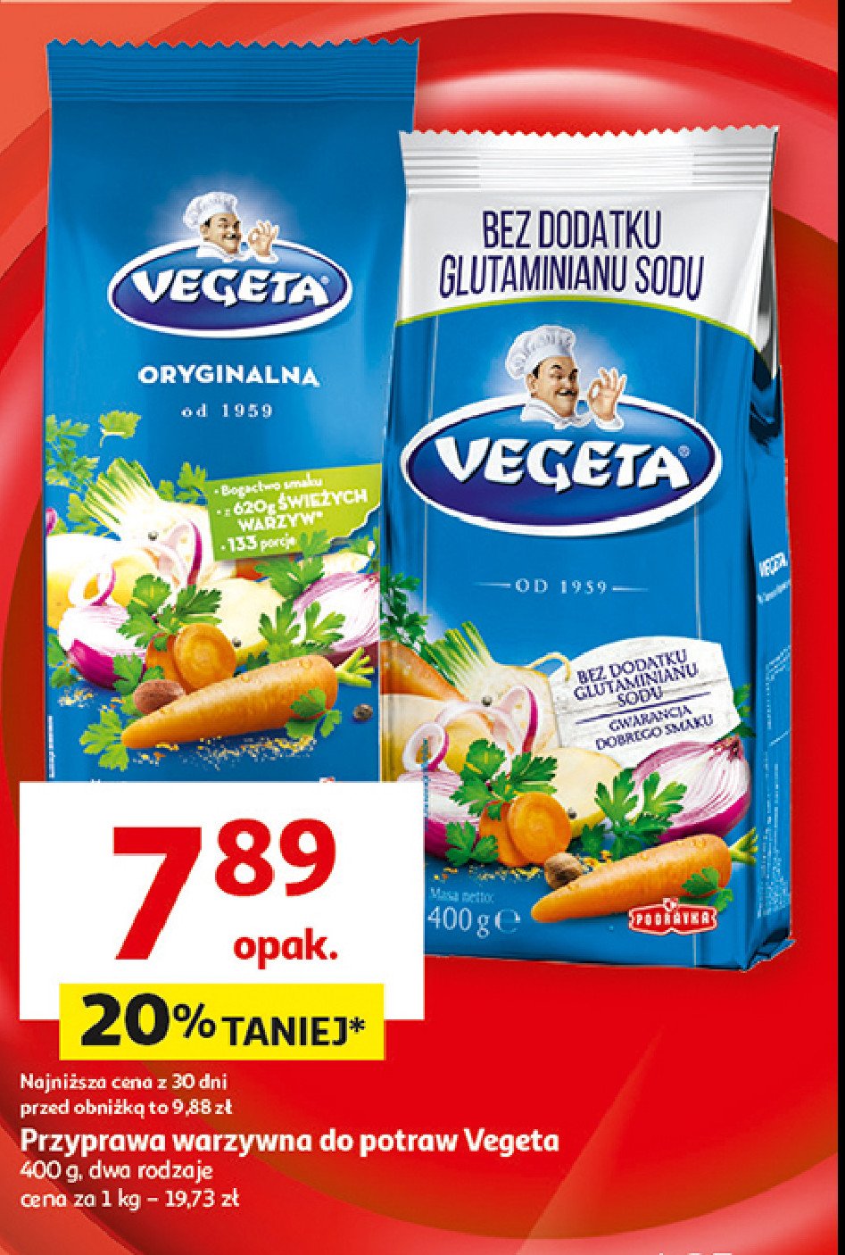 Przyprawa bez glutaminianu sodu Vegeta promocja w Auchan