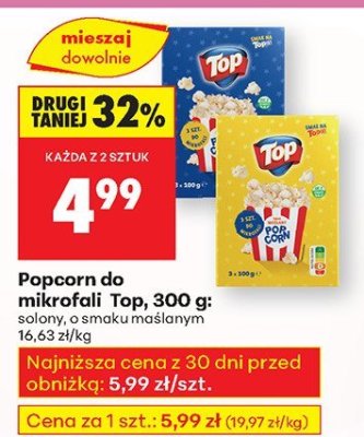 Popcorn do mikrofali solony promocja w Biedronka