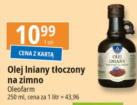 Olej lniany Oleofarm promocja w Leclerc