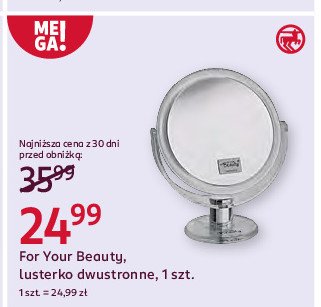 Lusterko dwustronne stojące For your beauty promocja w Rossmann