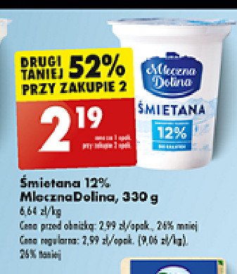 Śmietana 12 % Mleczna dolina promocja