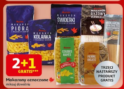 Makaron oznaczony, różne rodzaje Auchan promocja w Auchan