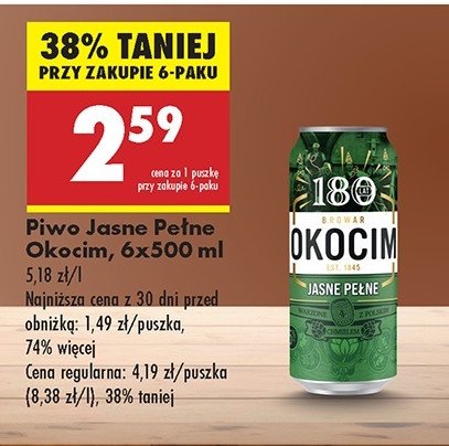 Piwo Okocim jasne okocimskie promocja