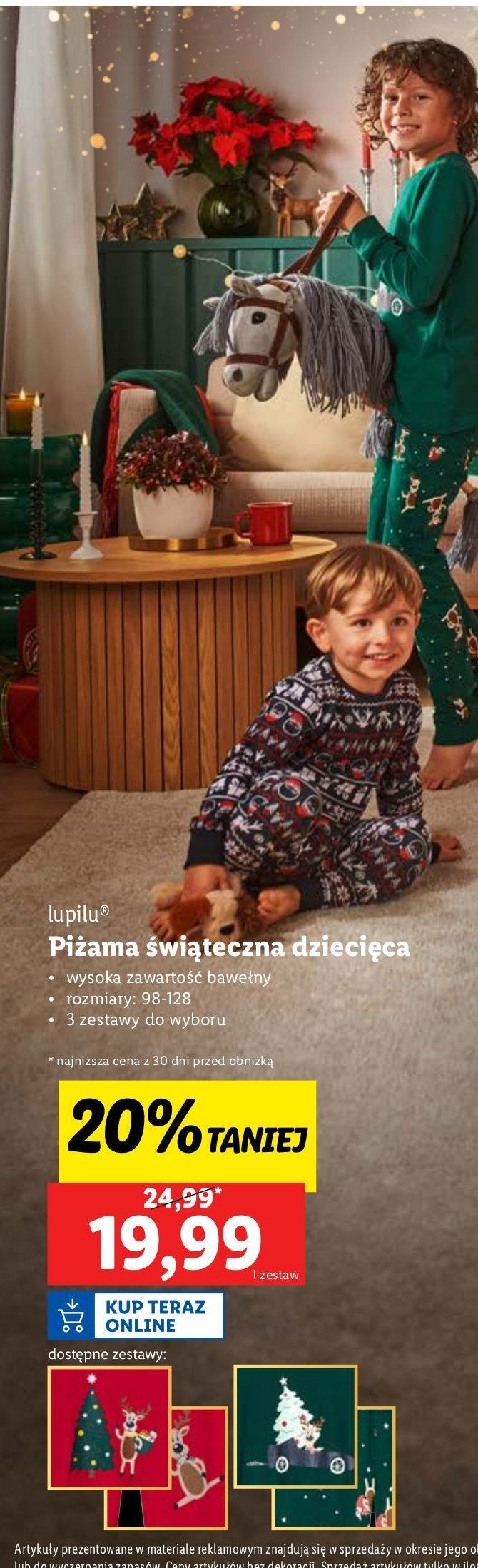 Piżama dziecięca 98-128 Lupilu promocja w Lidl