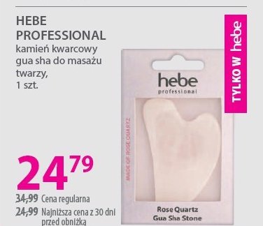 Kamień kwarcowy gua sha do masażu twarzy Hebe professional promocja