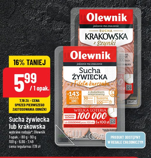 Kiełbasa żywiecka z fileta z kurczaka Olewnik promocja w POLOmarket