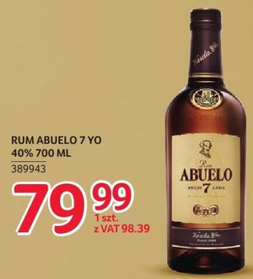 Rum Abuelo 7 YO 40% 700 ml promocja w Selgros
