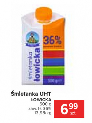 Śmietanka łowicka uht 36 % Łowicka promocja
