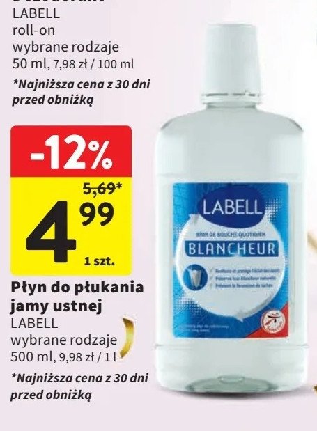 Płyn do płukania ust fluor mięta Labell promocja