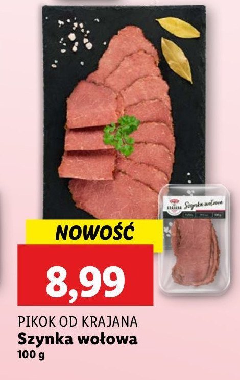 Szynka wołowa Pikok od krajana promocja w Lidl