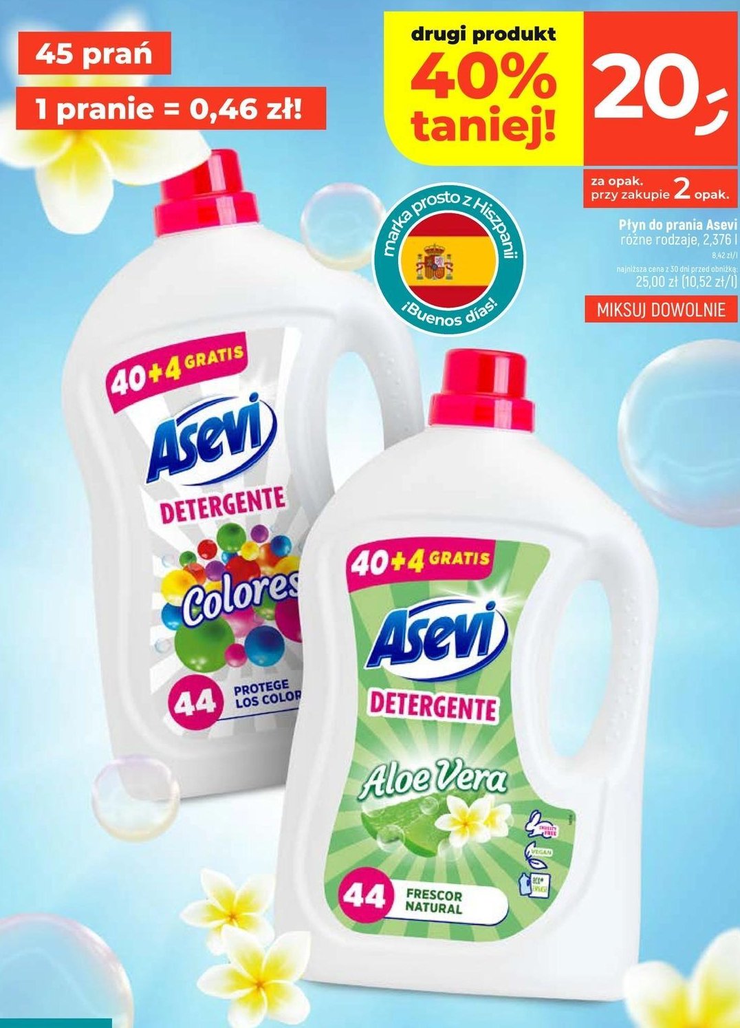 Płyn do prania aloe vera Asevi promocja