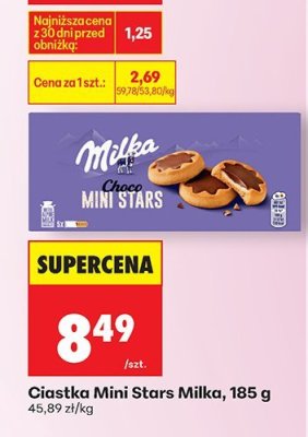 Ciastka Mini Stars Milka, 185g promocja w Biedronka
