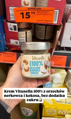 Krem z orzechów nerkowca i kokosa Vitanella promocja w Biedronka