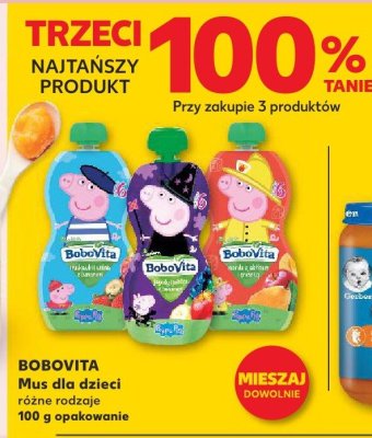 Mus dla dzieci różne rodzaje Bobovita promocja w Kaufland