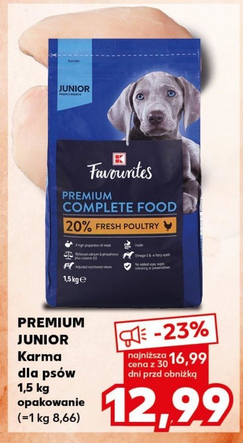 Karma dla psa premium complete food drób K-classic favourites promocja
