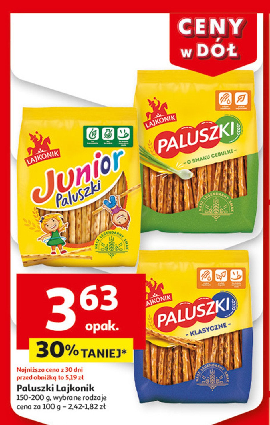 Paluszki Lajkonik junior paluszki promocja w Auchan