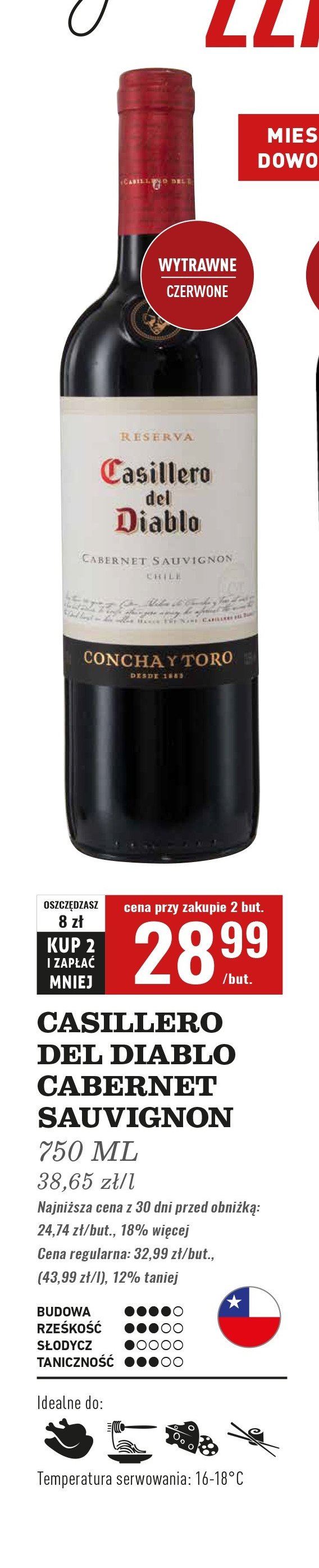 Wino karton CASILLERO DEL DIABLO CABERNET SAUVIGNON promocja