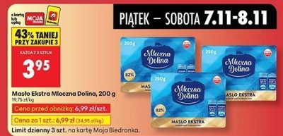 Masło Ekstra Mleczna Dolina 200 g promocja w Biedronka