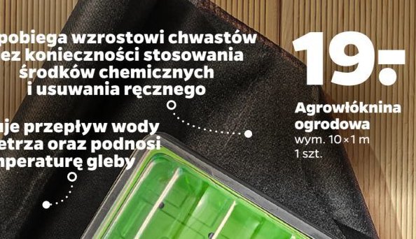 Agrowłóknina ogrodowa przeciwchwastowa 1 x 10 m promocja w Netto