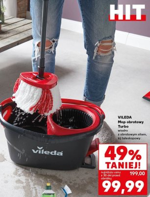 Mop obrotowy Turbo wiadro z obrotowym sitem, kij teleskopowy promocja w Kaufland