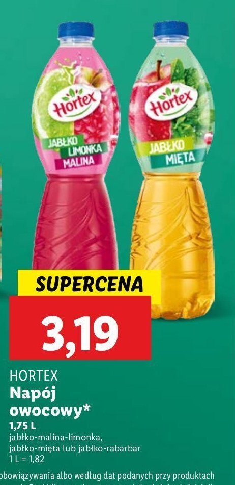 Napój jabłko-malina-limonka Hortex promocja