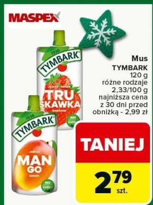 Mus Tymbark 120 g różne rodzaje promocja w Carrefour
