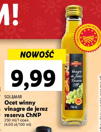 Ocet winny vinagre de jerez Sol&mar promocja