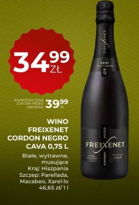 Wino Freixenet Cordon Negro Cava 0,75L promocja w Duży Ben