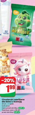 Chusteczki nawilżane dla dzieci z licencją 15 szt. Milusie promocja w Dino