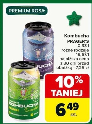 Kombucha Prager's 0,33 l różne rodzaje promocja w Carrefour Market