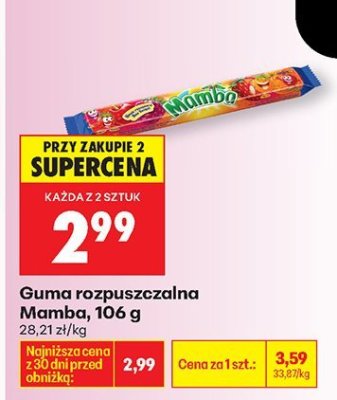 Guma rozpuszczalna Mamba, 106 g promocja w Biedronka