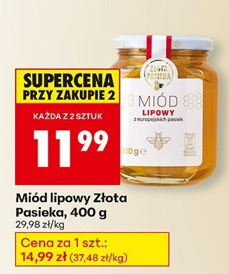 Miód lipowy Złota Pasieka promocja w Biedronka