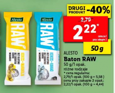 Baton coconut cocoa Alesto promocja w Biedronka