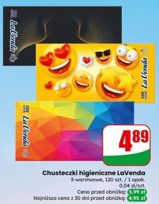Chusteczki higieniczne LaVenda promocja w Dino