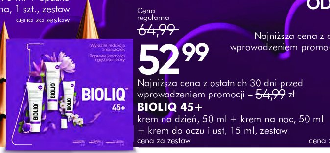 Zestaw w pudełku bioliq 45 + krem na dzień 50 ml+ krem na noc 50 ml + krem pod oczy 15 ml Bioliq zestaw promocja w Super-Pharm