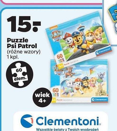 Puzzle 60 el. psi patrol Clementoni promocja