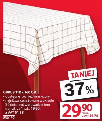 Obrus 110 x 160 cm promocja w Selgros