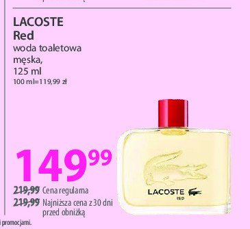 Woda toaletowa Lacoste red promocja