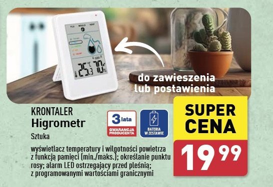 Higrometr termiczny Krontaler promocja w Aldi