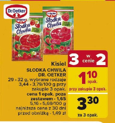 Kisiel poziomkowy z kawałkami owoców Dr. oetker słodka chwila promocja