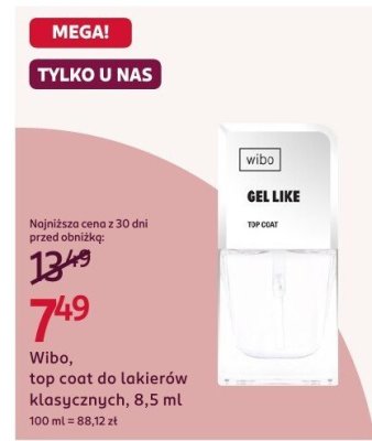 Top coat do lakierów klasycznych promocja w Rossmann